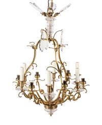 A French Gilt Bronze Thirteen-Light Chandelier