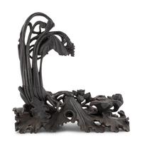 A Large Chinese Carved Hardwood 'Lotus' Stand