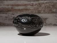 Carved Blackware Pottery Bowl