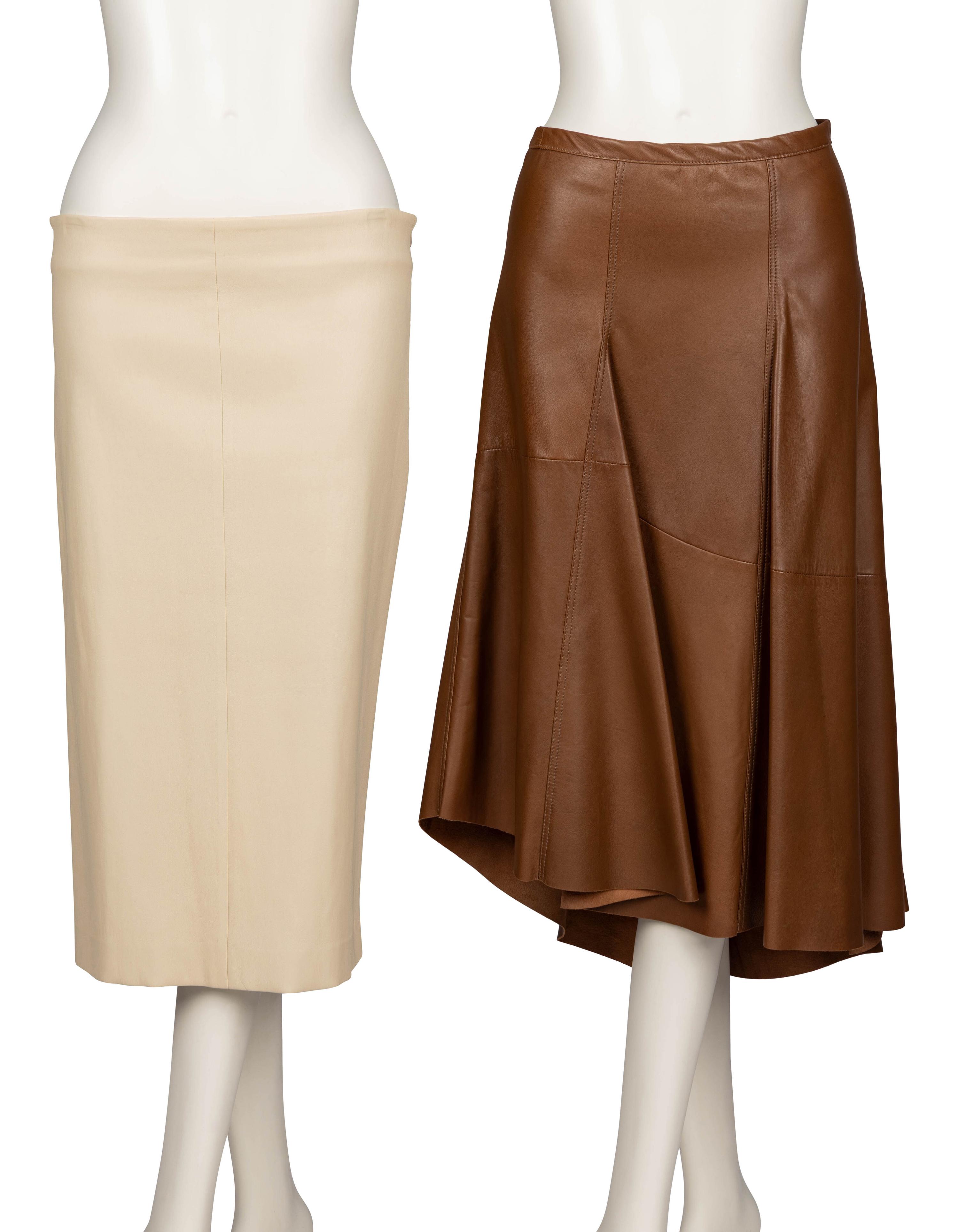 Brunello Cucinelli, Two Leather Skirts