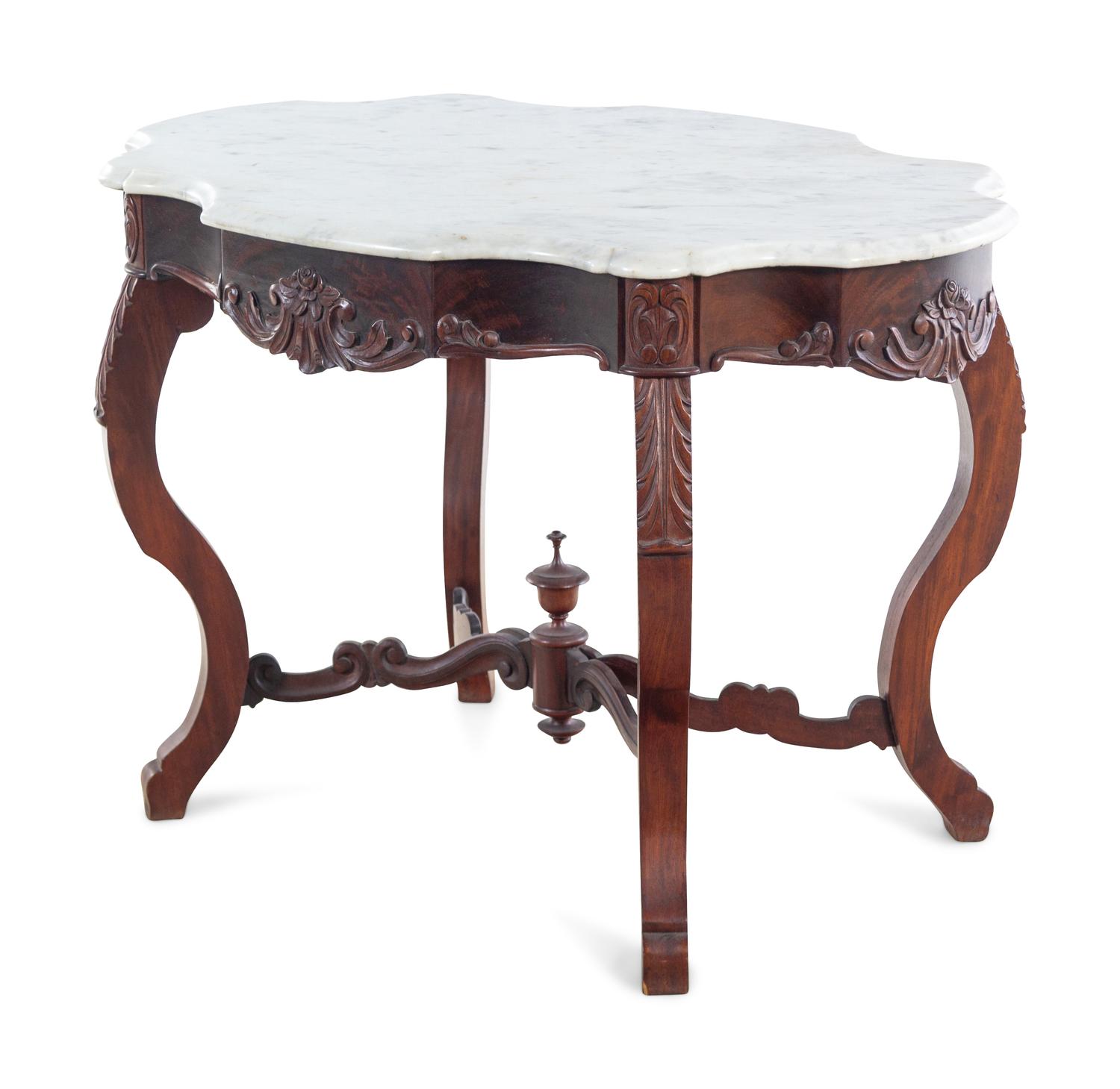 A Victorian Mahogany Marble-Top Table