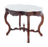 A Victorian Mahogany Marble-Top Table