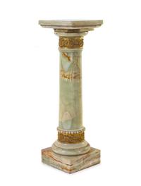 A Continental Gilt Bronze Mounted Onyx Pedestal