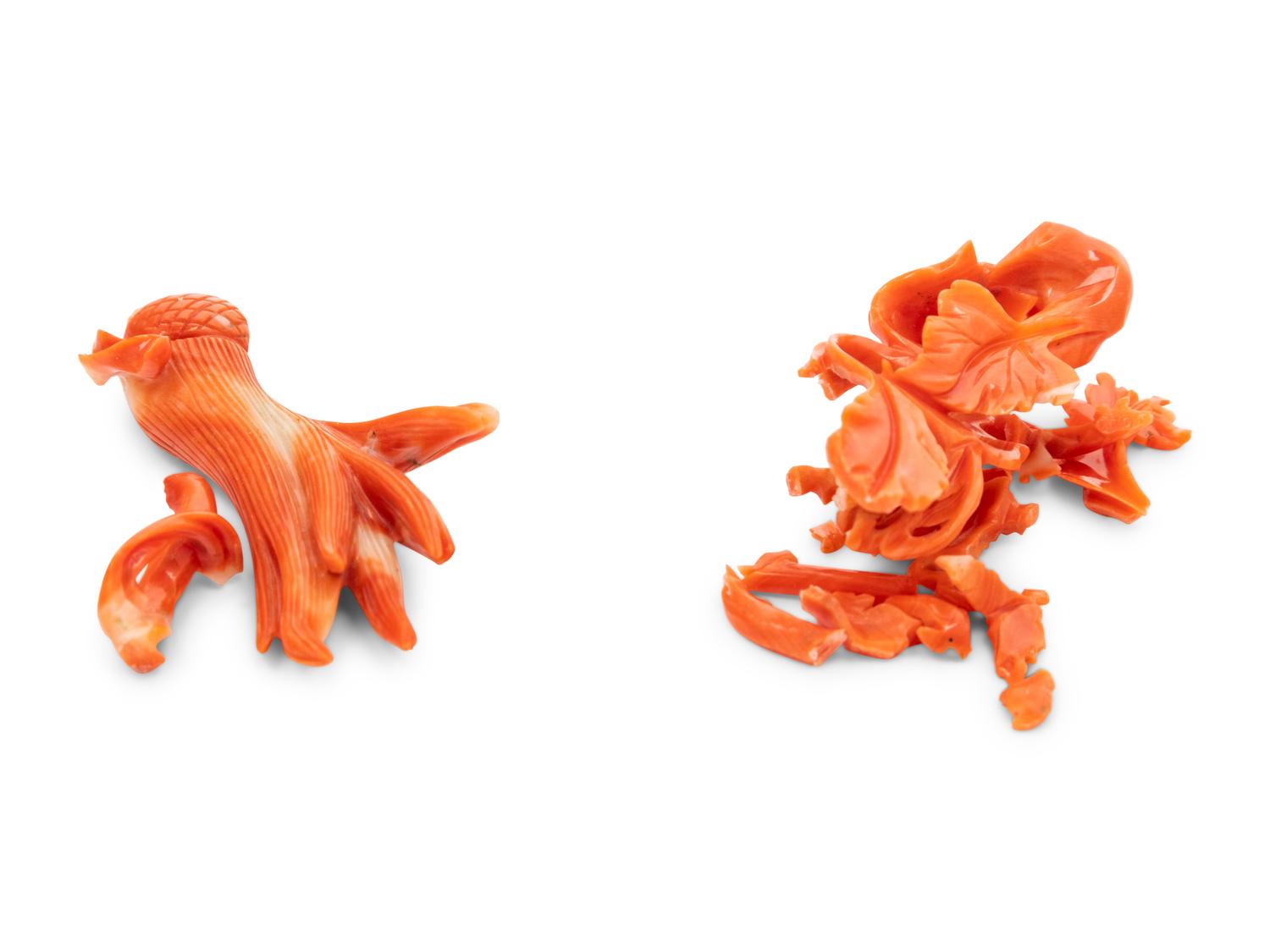 A Chinese Red Coral Figure of a Lady
