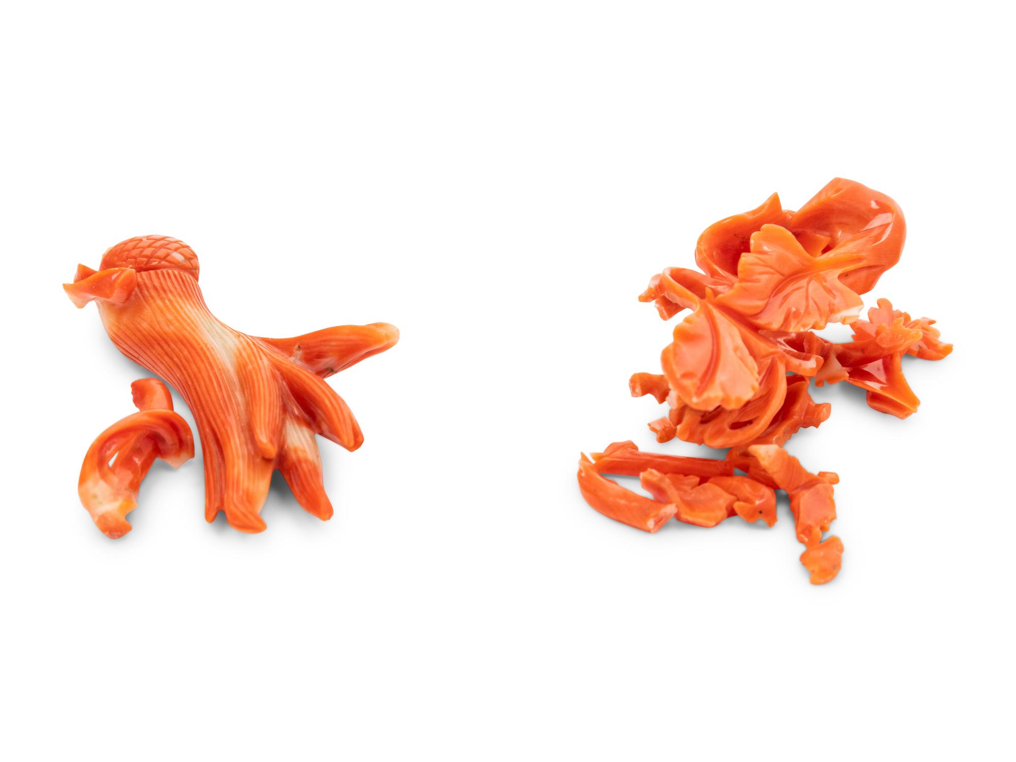 A Chinese Red Coral Figure of a Lady