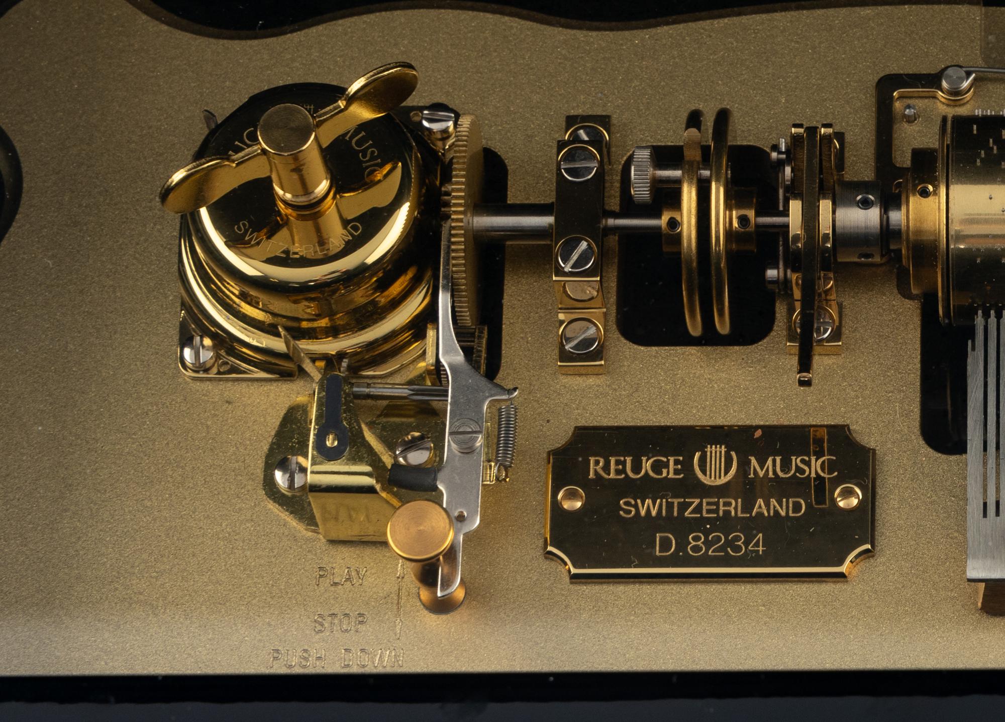 A Swiss Marquetry Cylinder Music Box