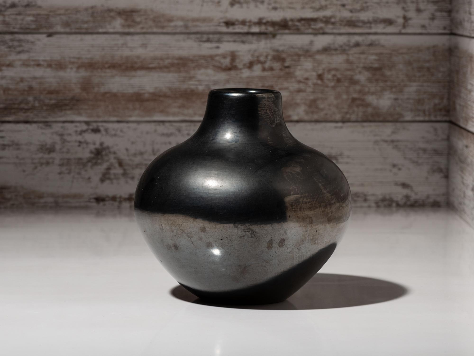 Blackware Pottery Jar, with Gunmetal Finish, March 1968