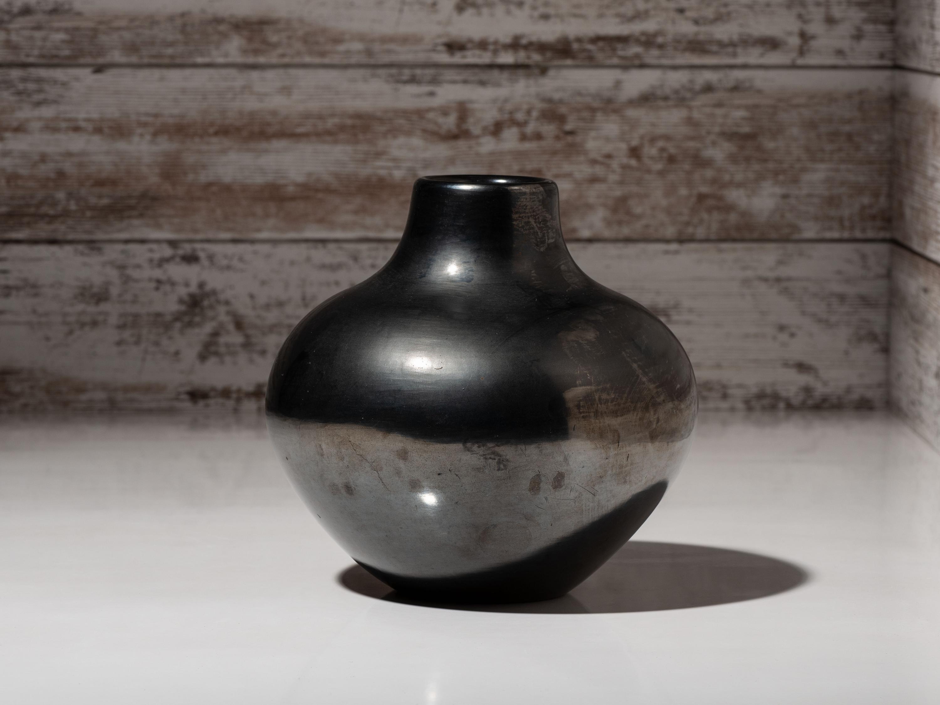 Blackware Pottery Jar, with Gunmetal Finish, March 1968
