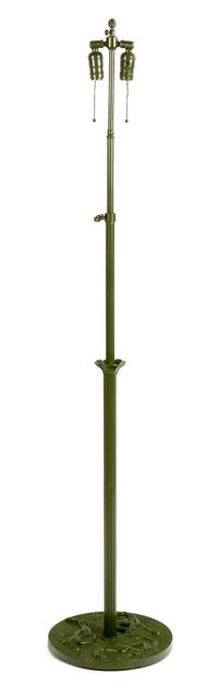 A Green-Painted Metal Adjustable Floor Lamp Height 57 inches. — 20TH CENTURY