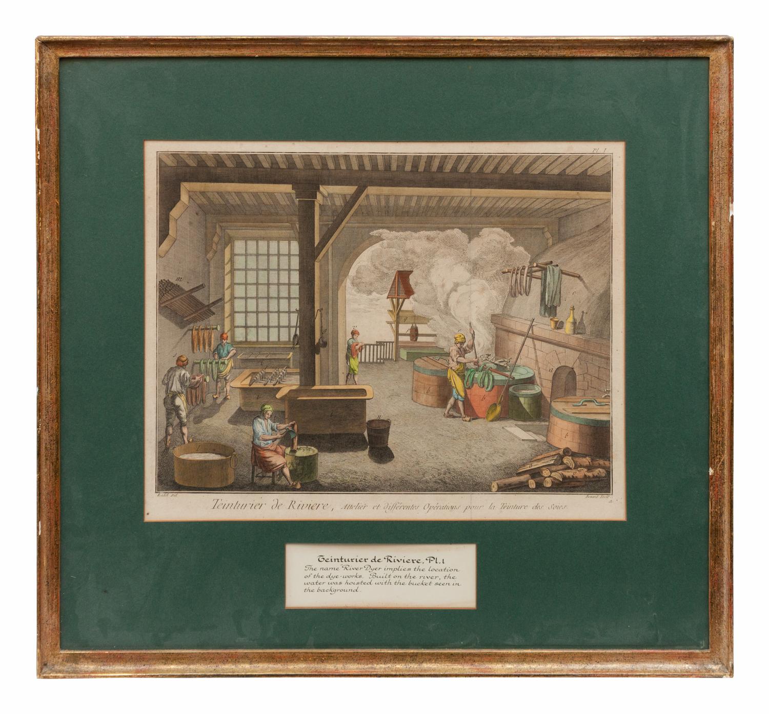 Three Color Engravings from a French Dyeing Manual