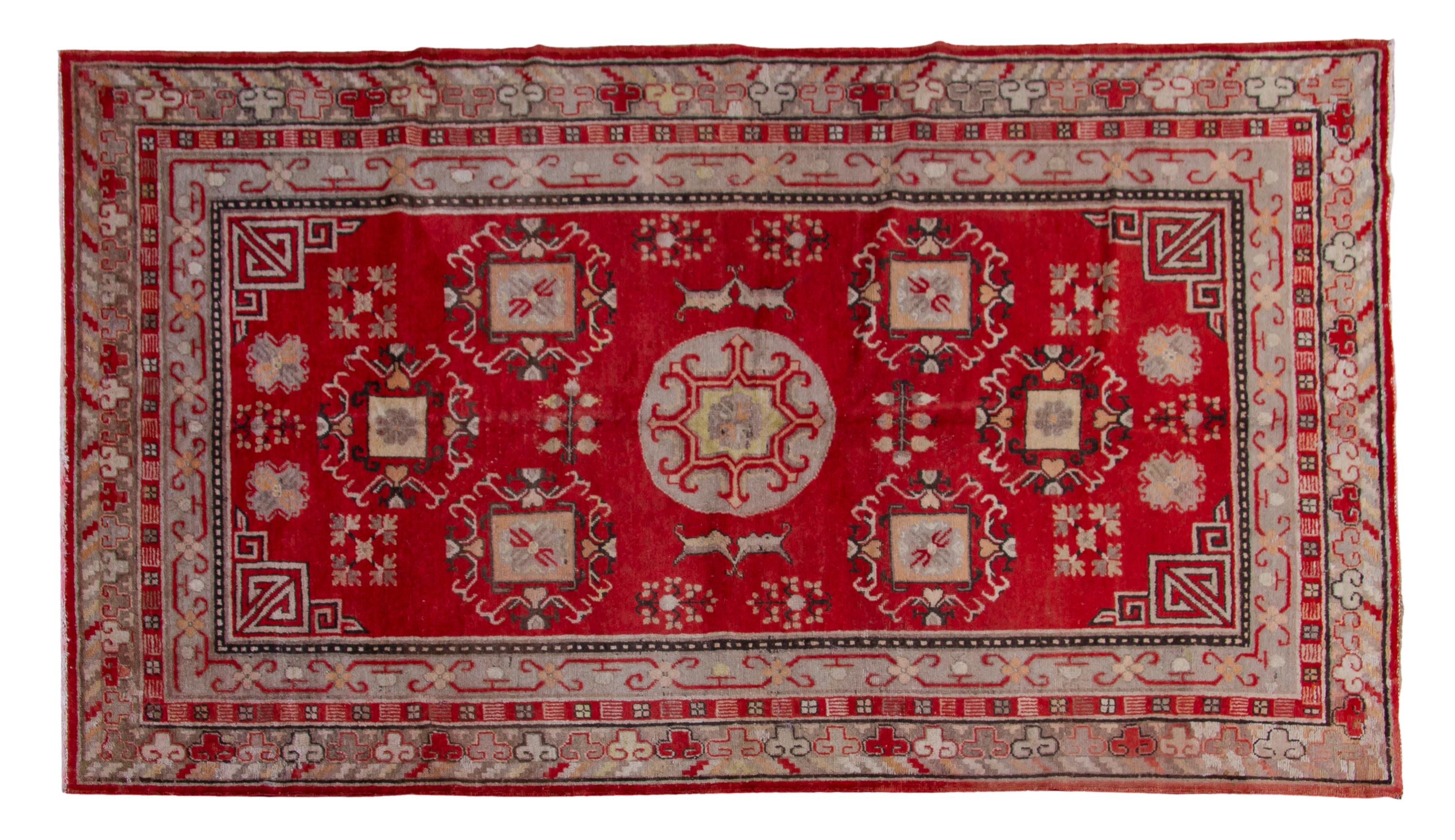 A Khotan Wool Rug, 7 feet 5 inches x 4 feet 4 inches.