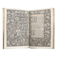 [Fine Press - Kelmscott Press]. Morris, William (1834-1896) and A.J. Wyatt (b. 1858), translators. The Tale of Beowulf . Hammersmith: Kelmscott Press, 1895.
