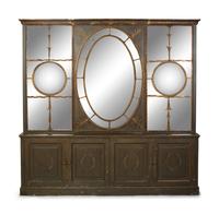 A Continental Neoclassical Style Painted and Parcel Gilt Mirrored Door Cabinet — EARLY 20TH CENTURY
