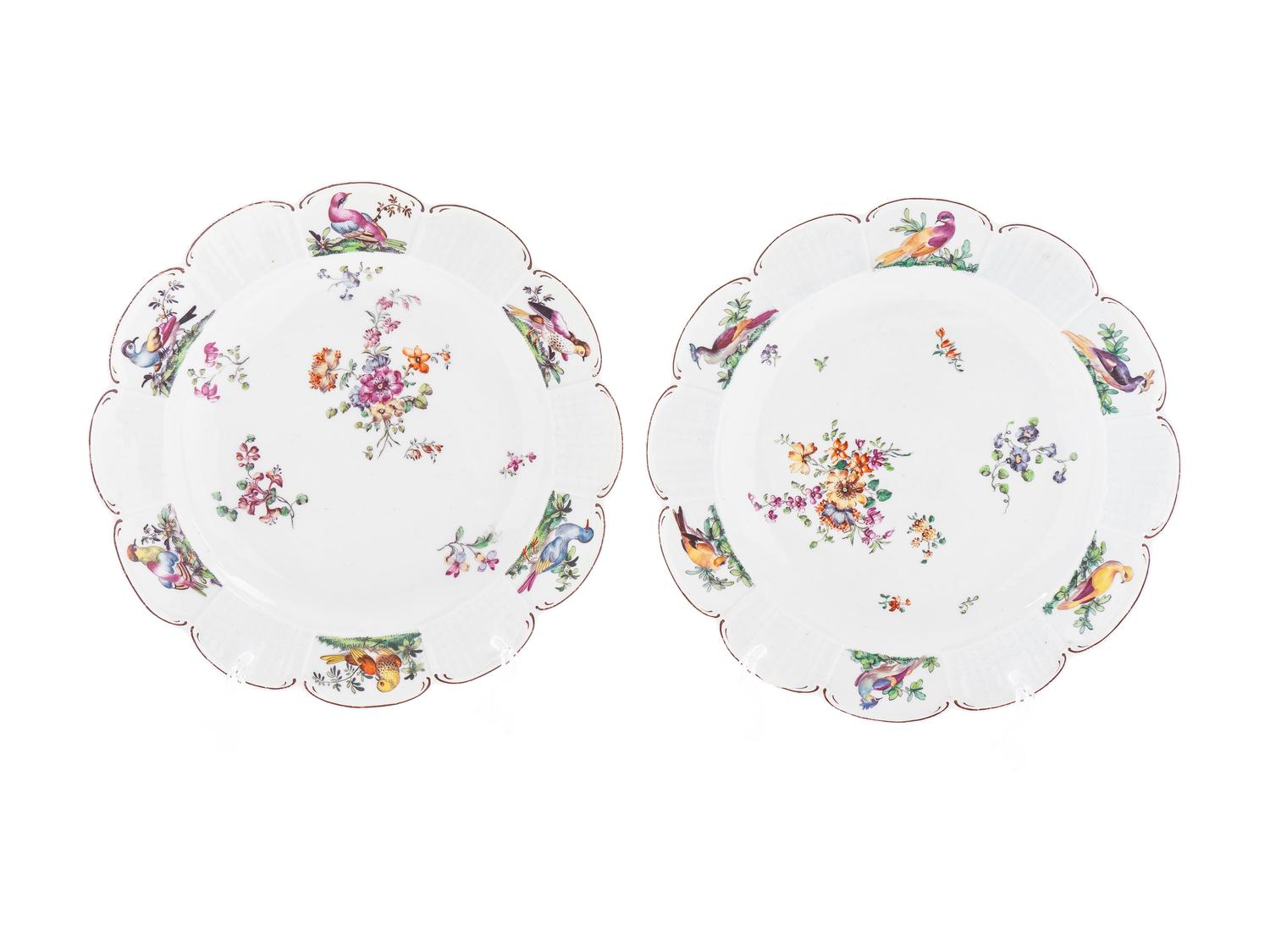 A Pair of Chelsea Porcelain Plates — C. 1765