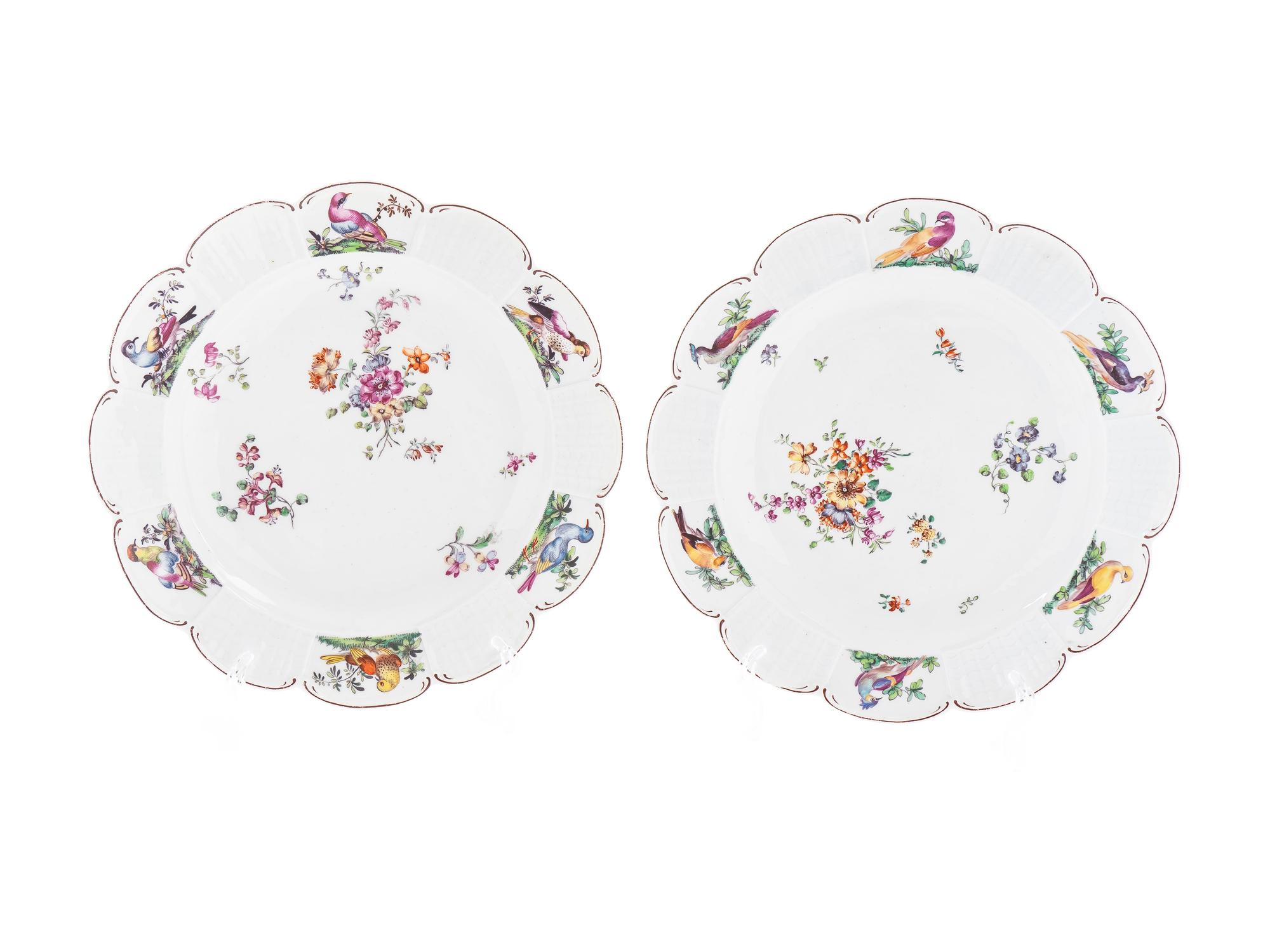 A Pair of Chelsea Porcelain Plates — C. 1765