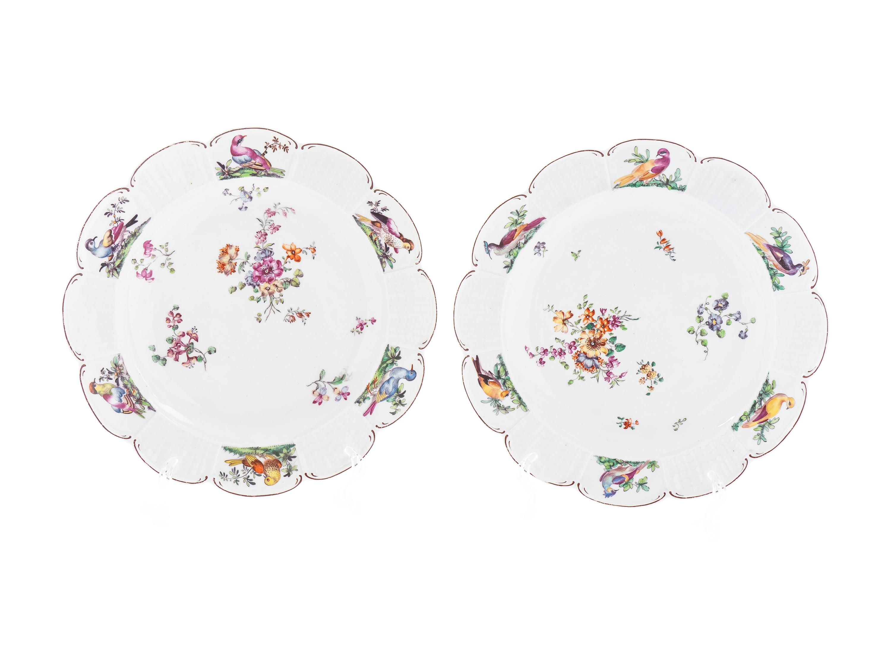 A Pair of Chelsea Porcelain Plates — C. 1765
