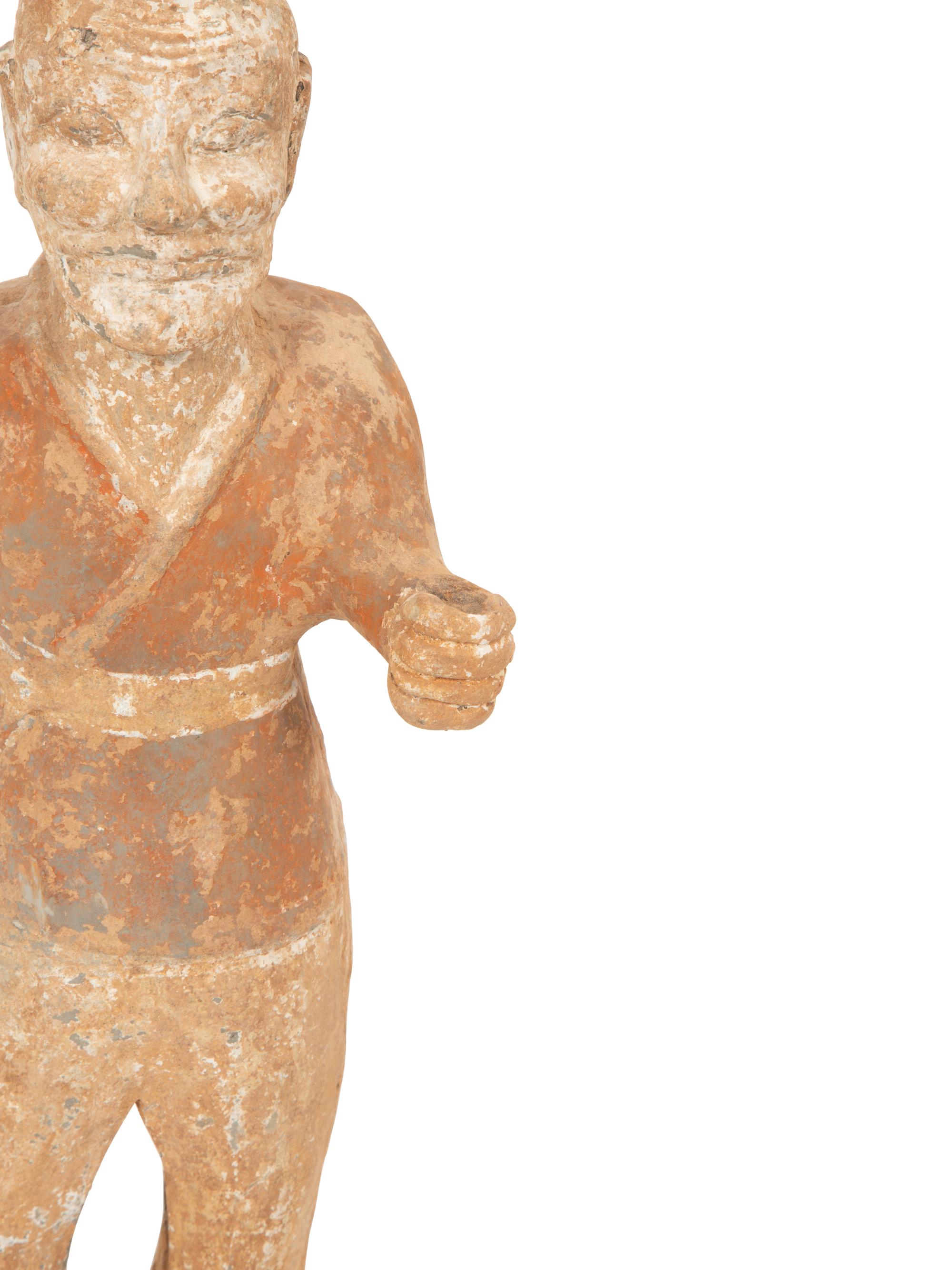 A Han Pottery Warrior Figure