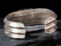 Navajo Ingot and Turquoise Cuff Bracelet