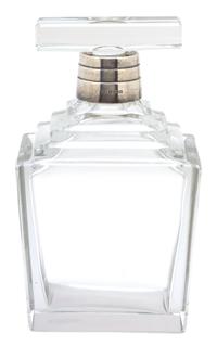 An English Silver Mounted Art Deco Crystal Decanter Height 8 x width 4 1/2 x depth 3 1/4 inches. — ADIE BROTHERS, LTD., BIRMINGHAM, 1913