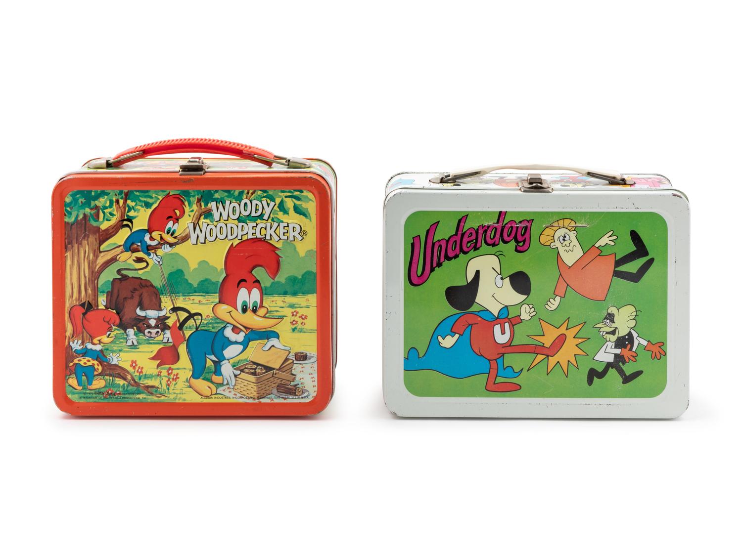 An Aladdin Industries "Woody Woodpecker" Lunch Box and an "Underdog" Lunch Box