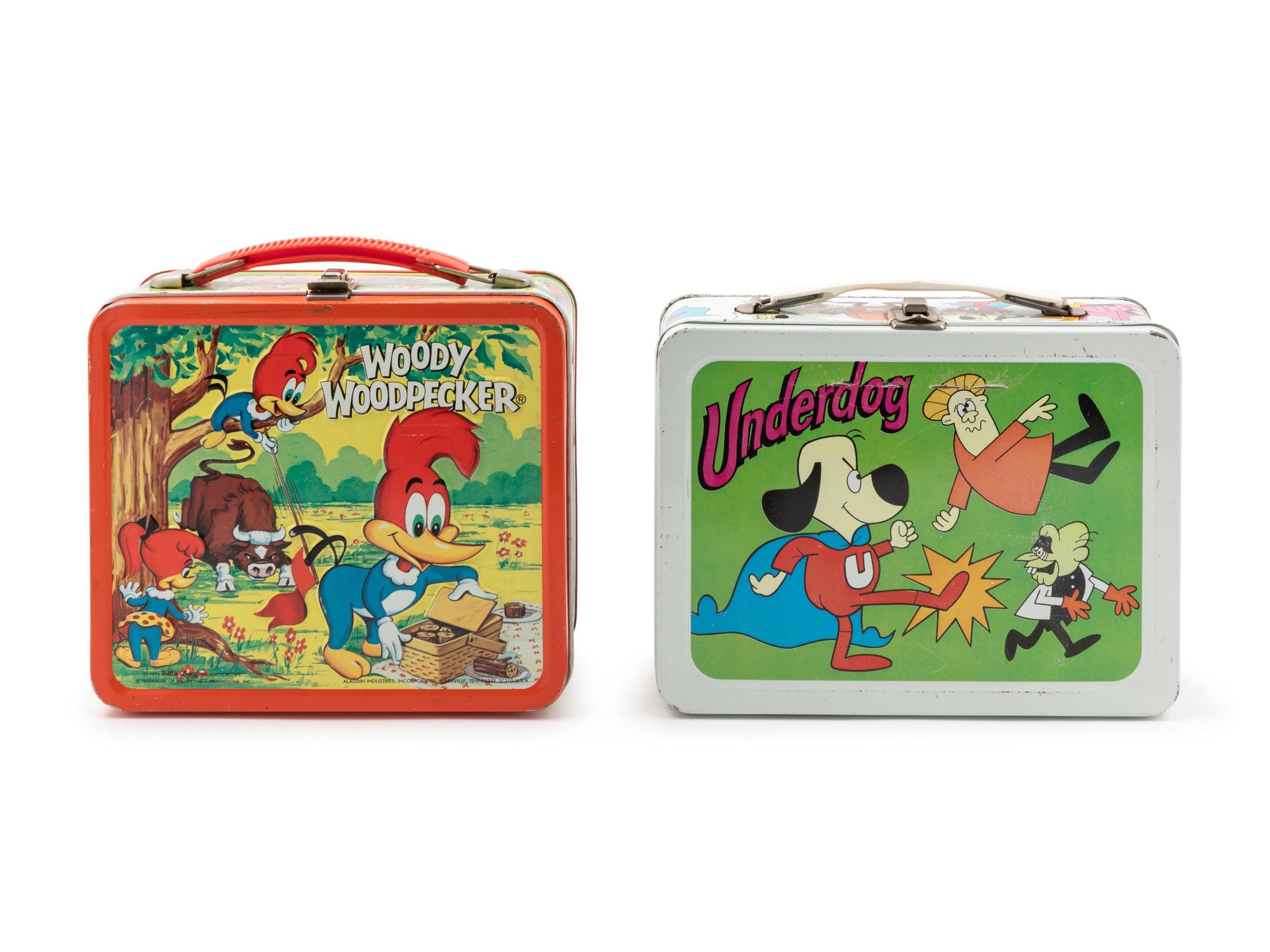 An Aladdin Industries "Woody Woodpecker" Lunch Box and an "Underdog" Lunch Box