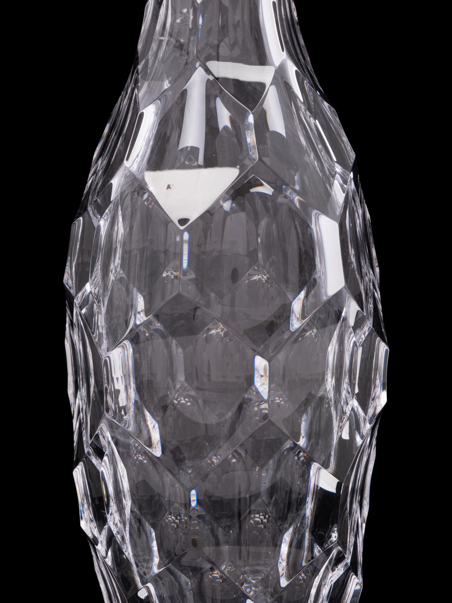 Two Steuben Turtleback Glass Decanters