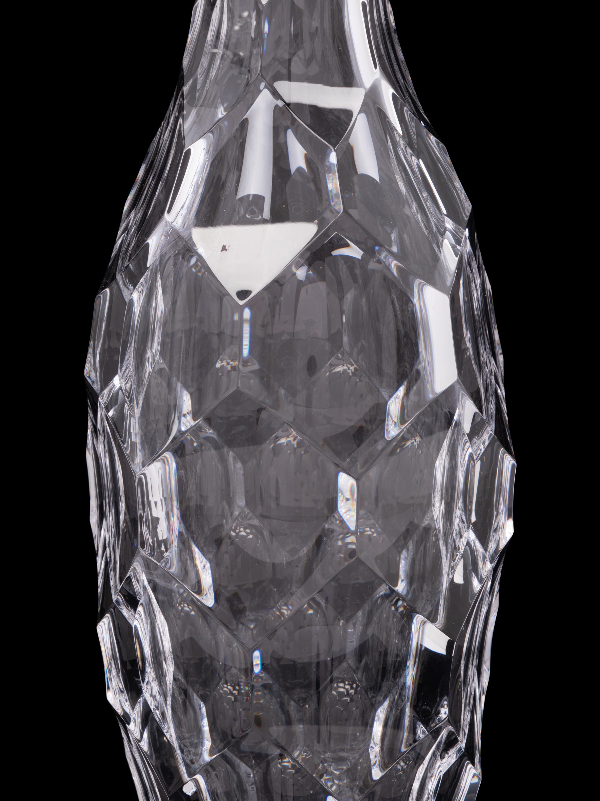 Two Steuben Turtleback Glass Decanters