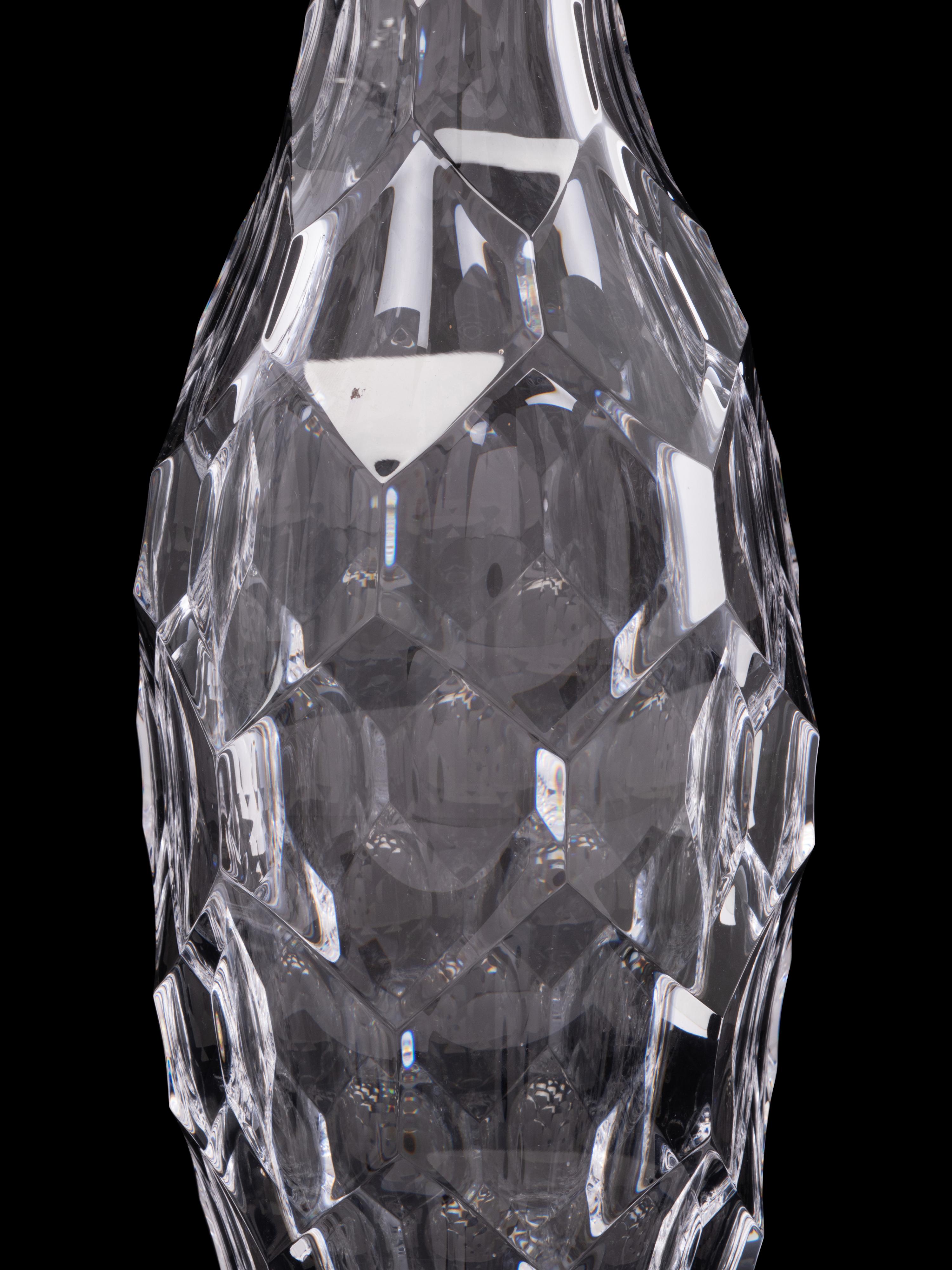 Two Steuben Turtleback Glass Decanters