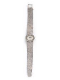 MATHEY-TISSOT, 14K WHITE GOLD AND DIAMOND WRISTWATCH