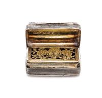 A George III Silver Vinaigrette, Thomas Evans, London, 1792, having a foliate decorated border opening to an interior screen decorated