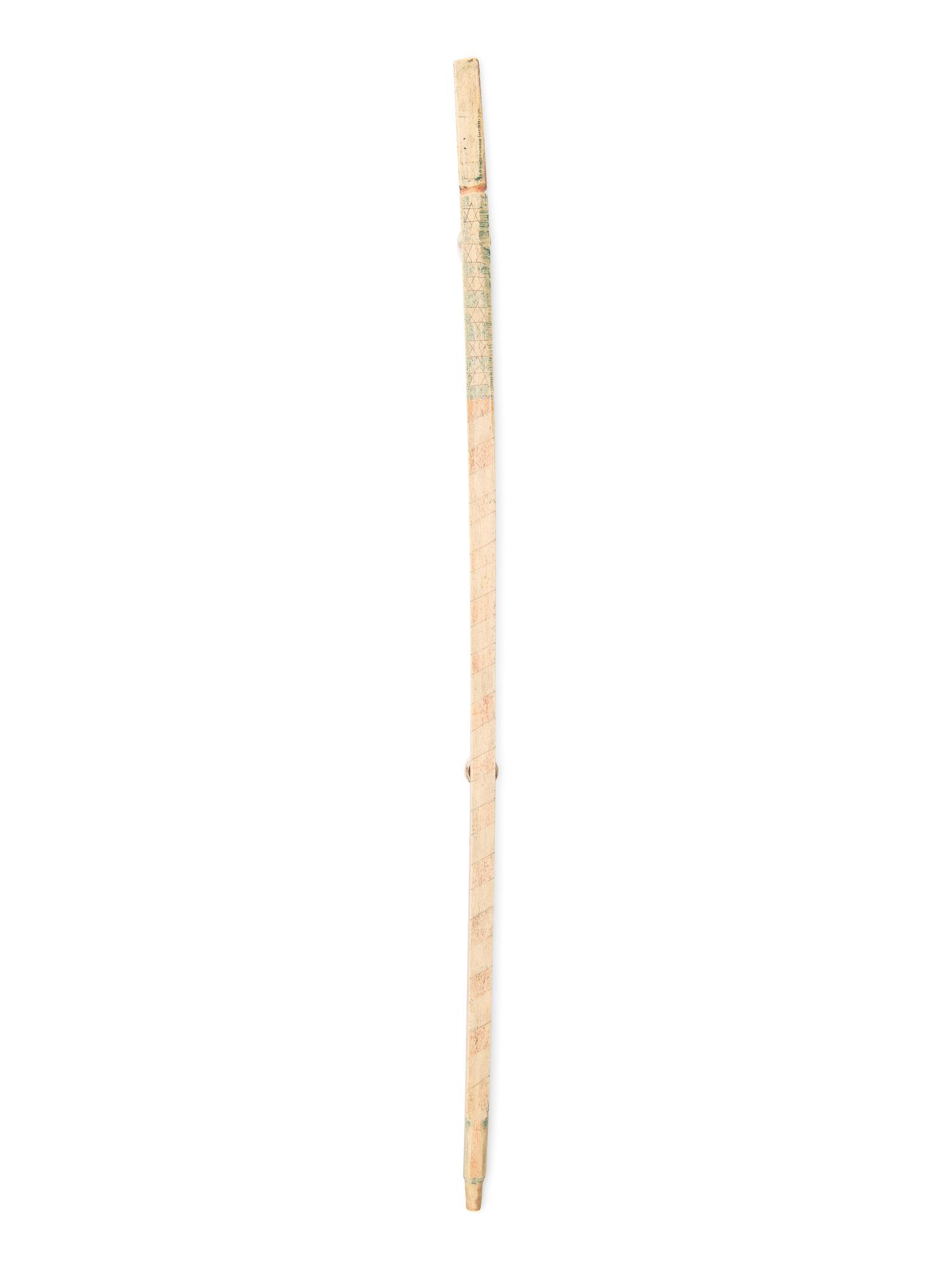 A Scrimshaw Incised and Painted Whale Bone American Flag Cane