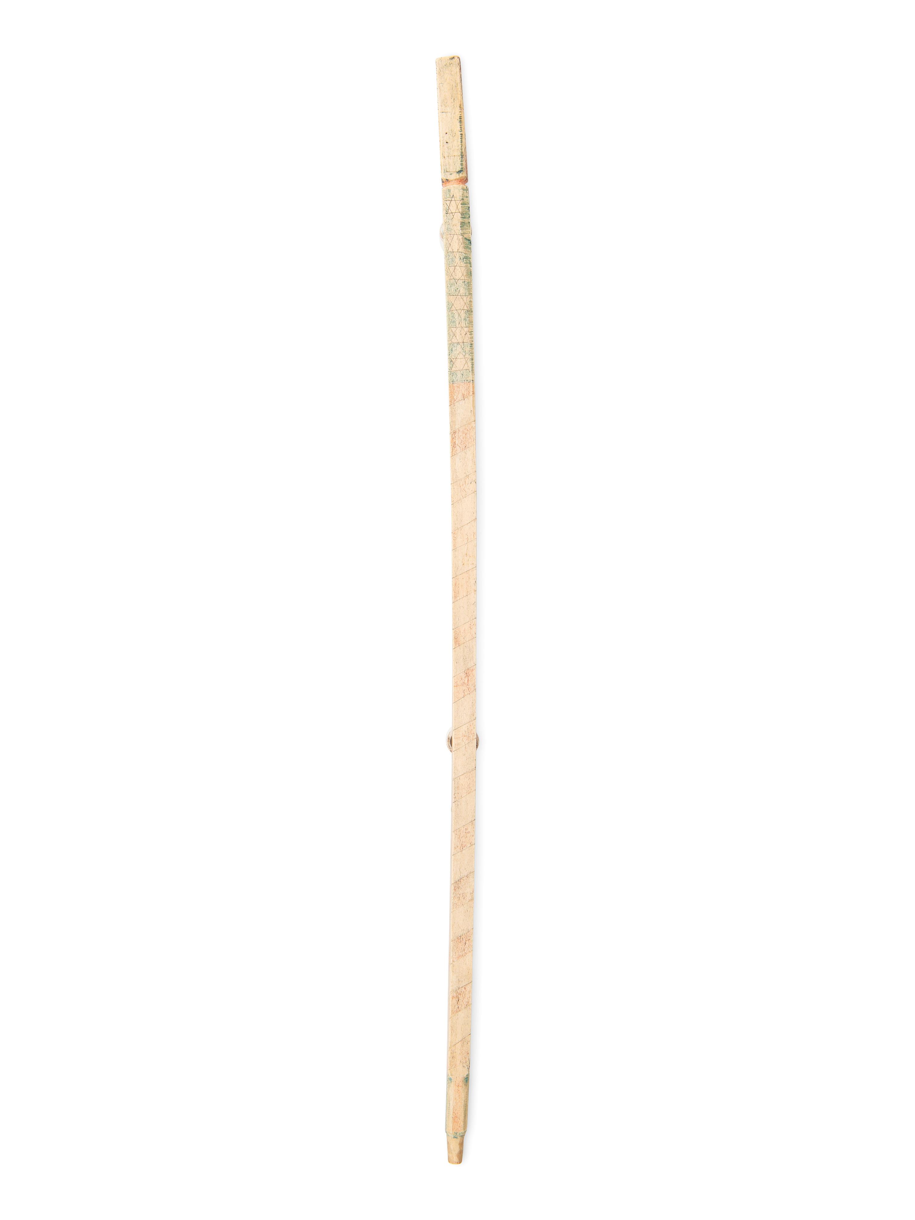 A Scrimshaw Incised and Painted Whale Bone American Flag Cane
