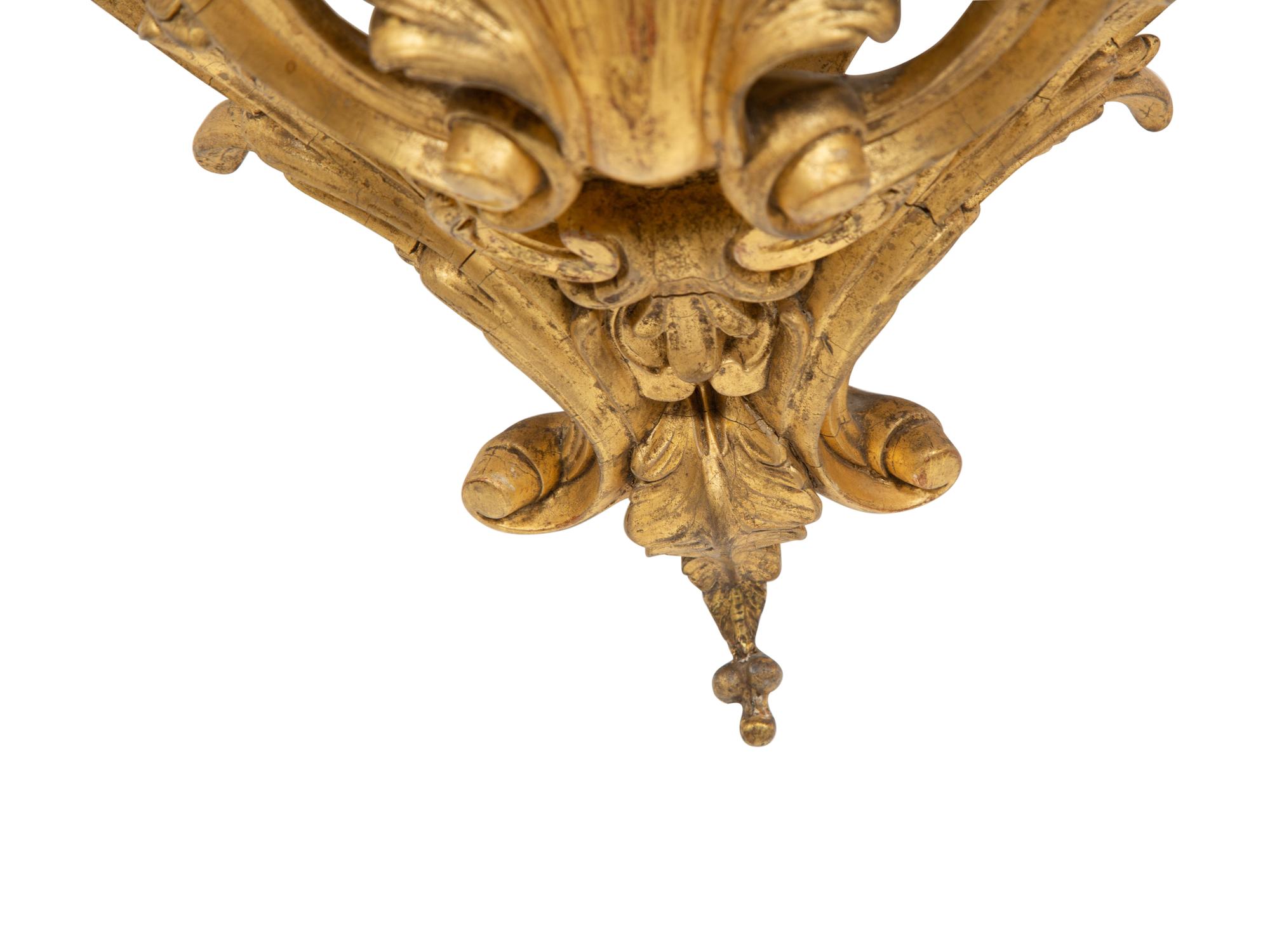A Pair of Louis XV Style Giltwood Wall Brackets