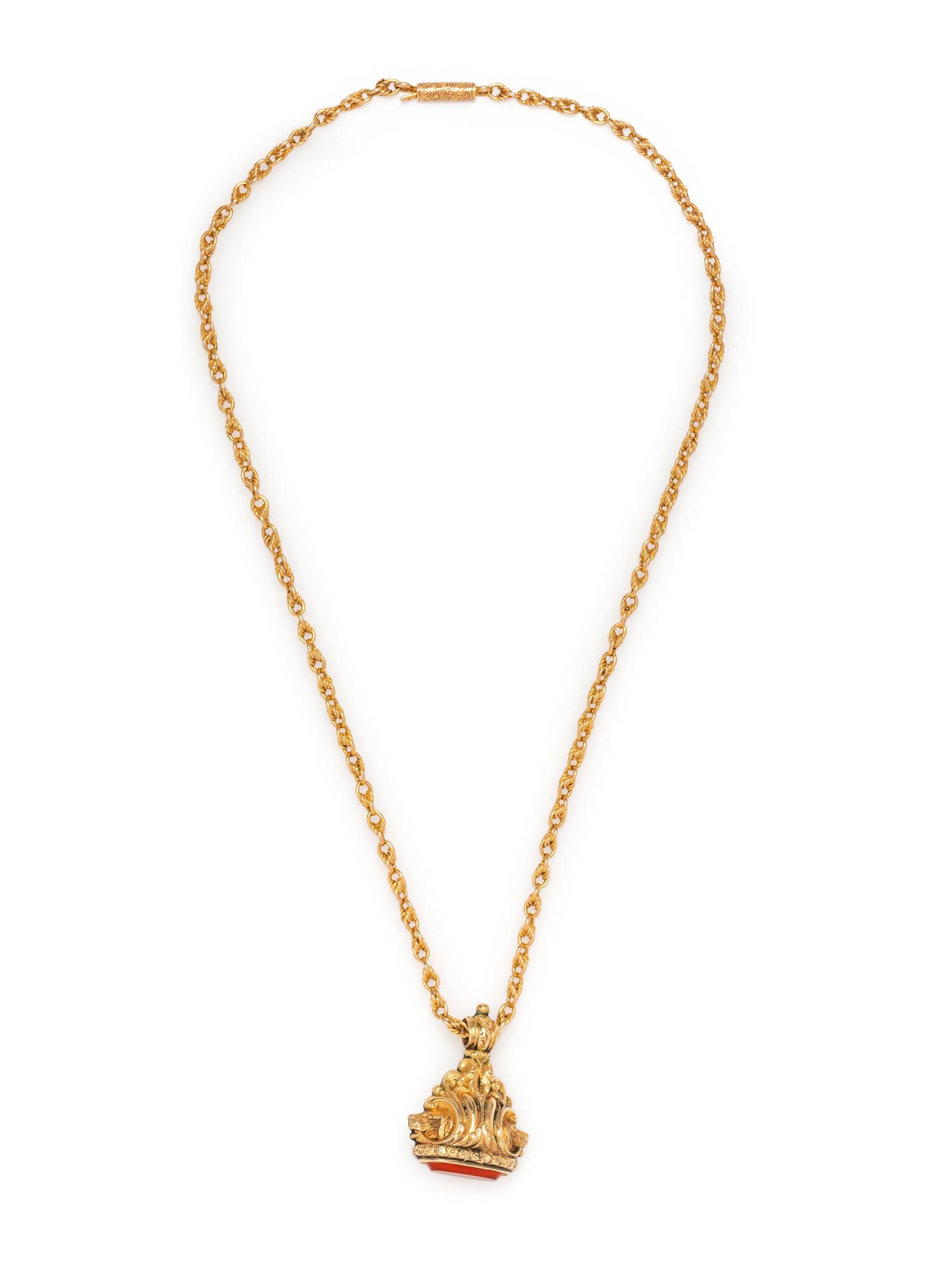 CARNELIAN FOB NECKLACE