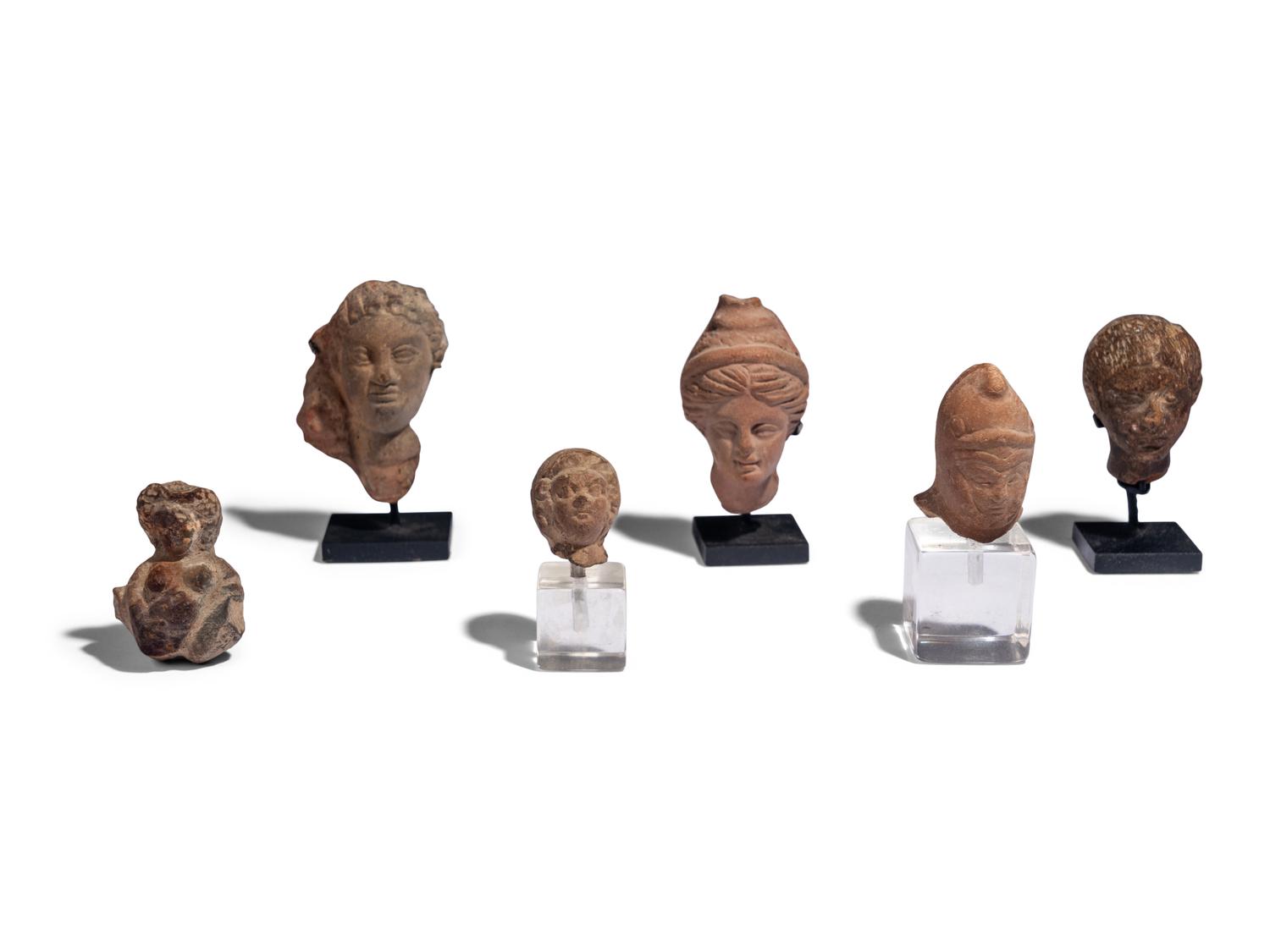Nine Greco-Roman Terracotta Heads