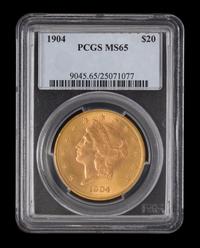 A United States 1904 Liberty Head $20 Gold Coin