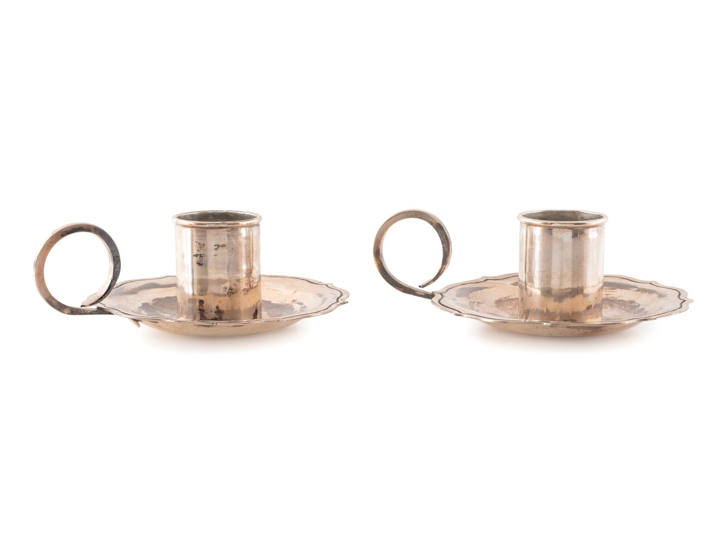 Pair of Sterling Silver Chambersticks