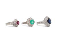 COLLECTION OF DIAMOND AND GEMSTONE RINGS