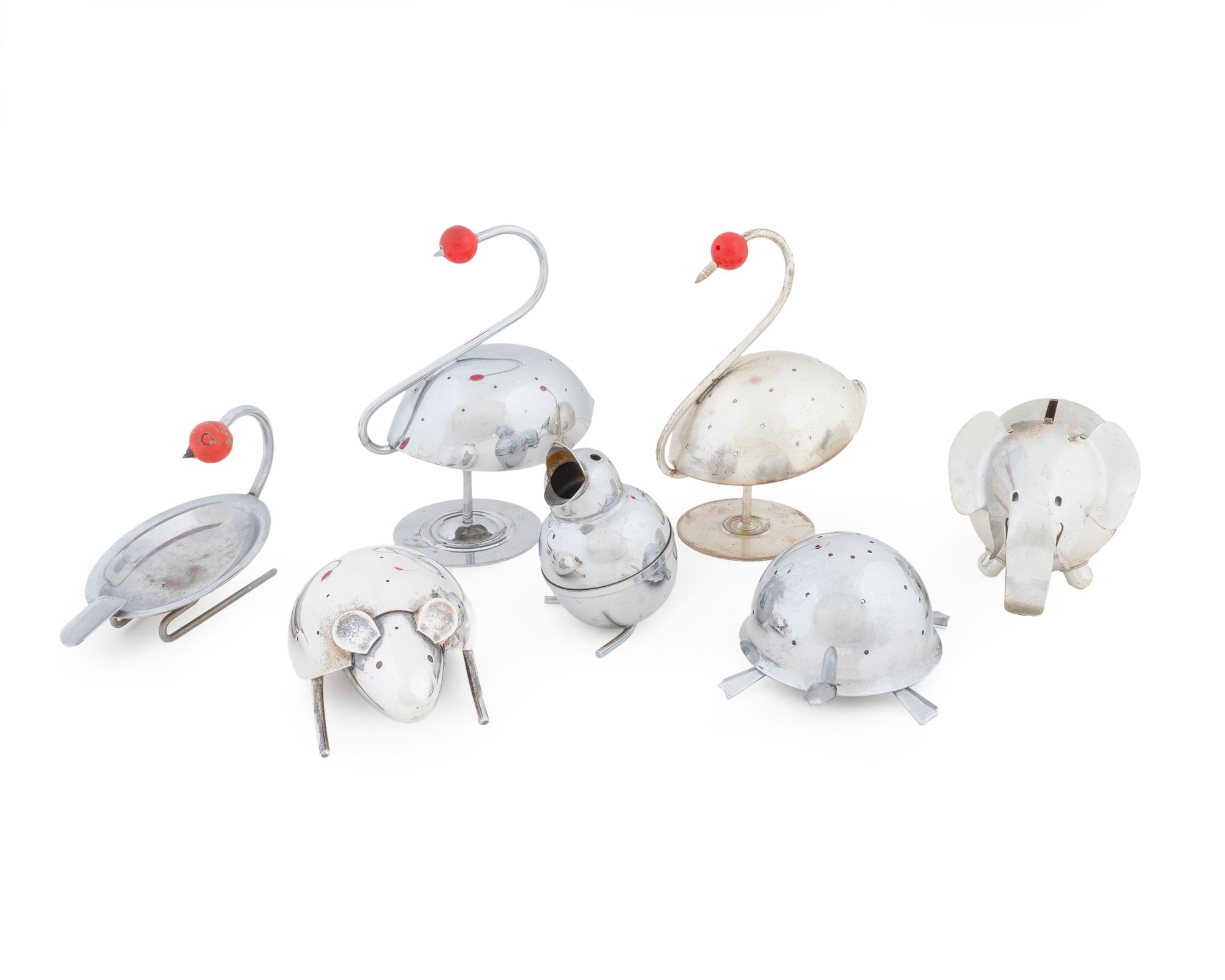 Seven American Modernist Chrome Animal-Form Table Articles — THE MAJORITY NAPIER, SECOND QUARTER 20TH CENTURY