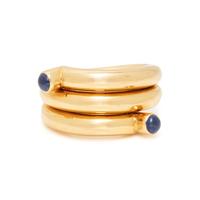 TIFFANY & CO., SCHLUMBERGER, YELLOW GOLD AND SAPPHIRE 'DOUBLE COIN' RING