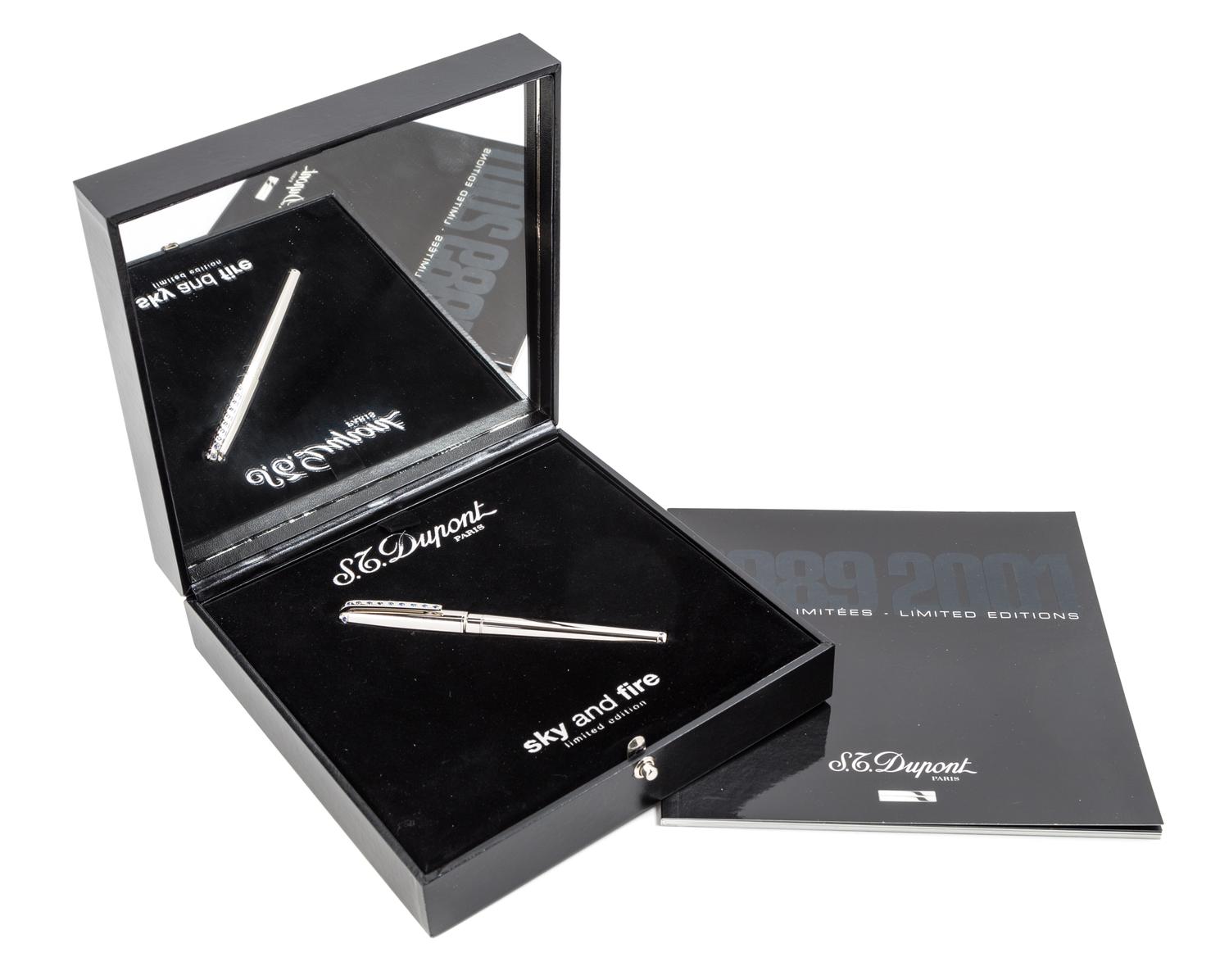 An S.T. Dupont Sky and Fire: Sky Limited Edition Sapphire-Inset Fountain Pen