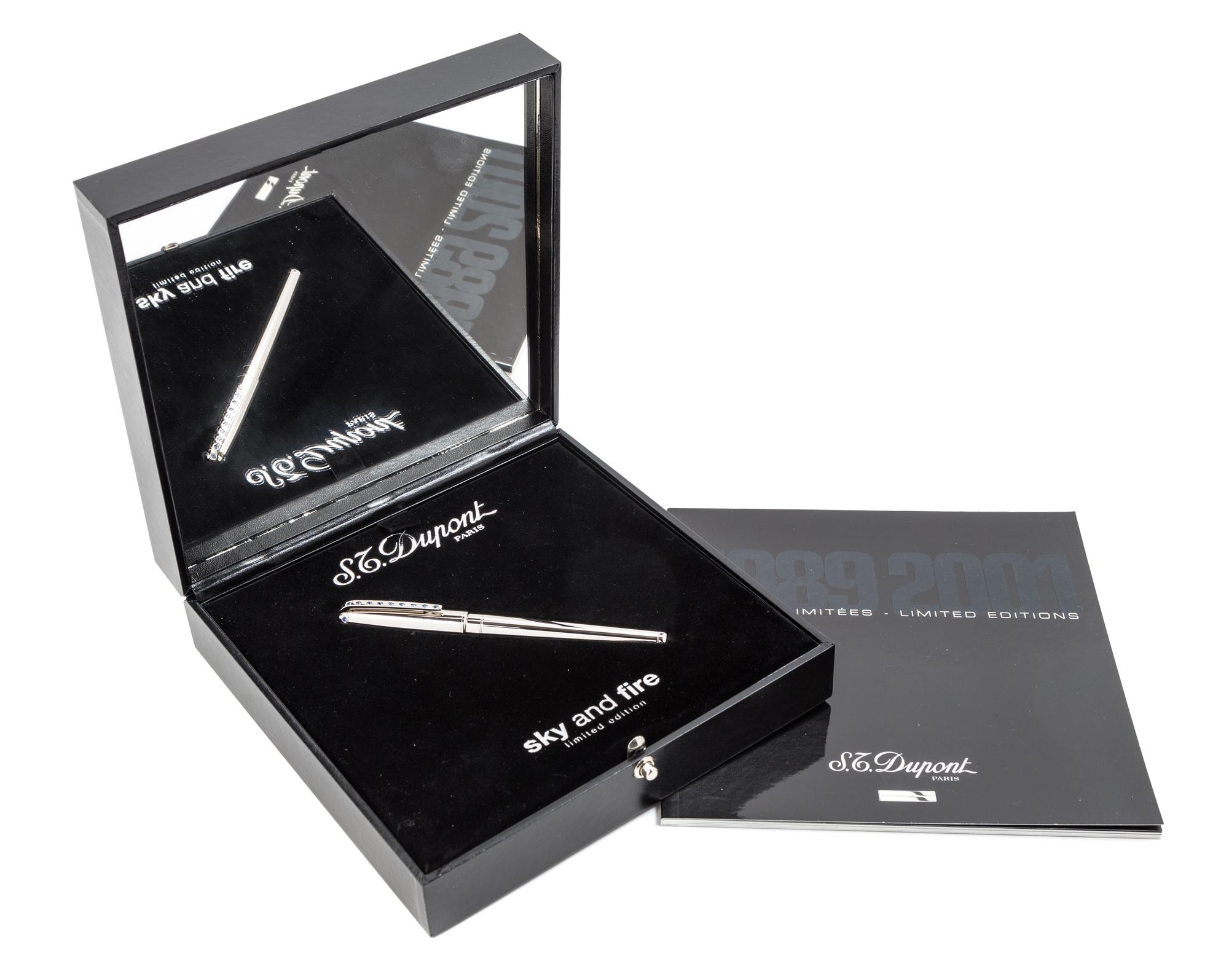 An S.T. Dupont Sky and Fire: Sky Limited Edition Sapphire-Inset Fountain Pen