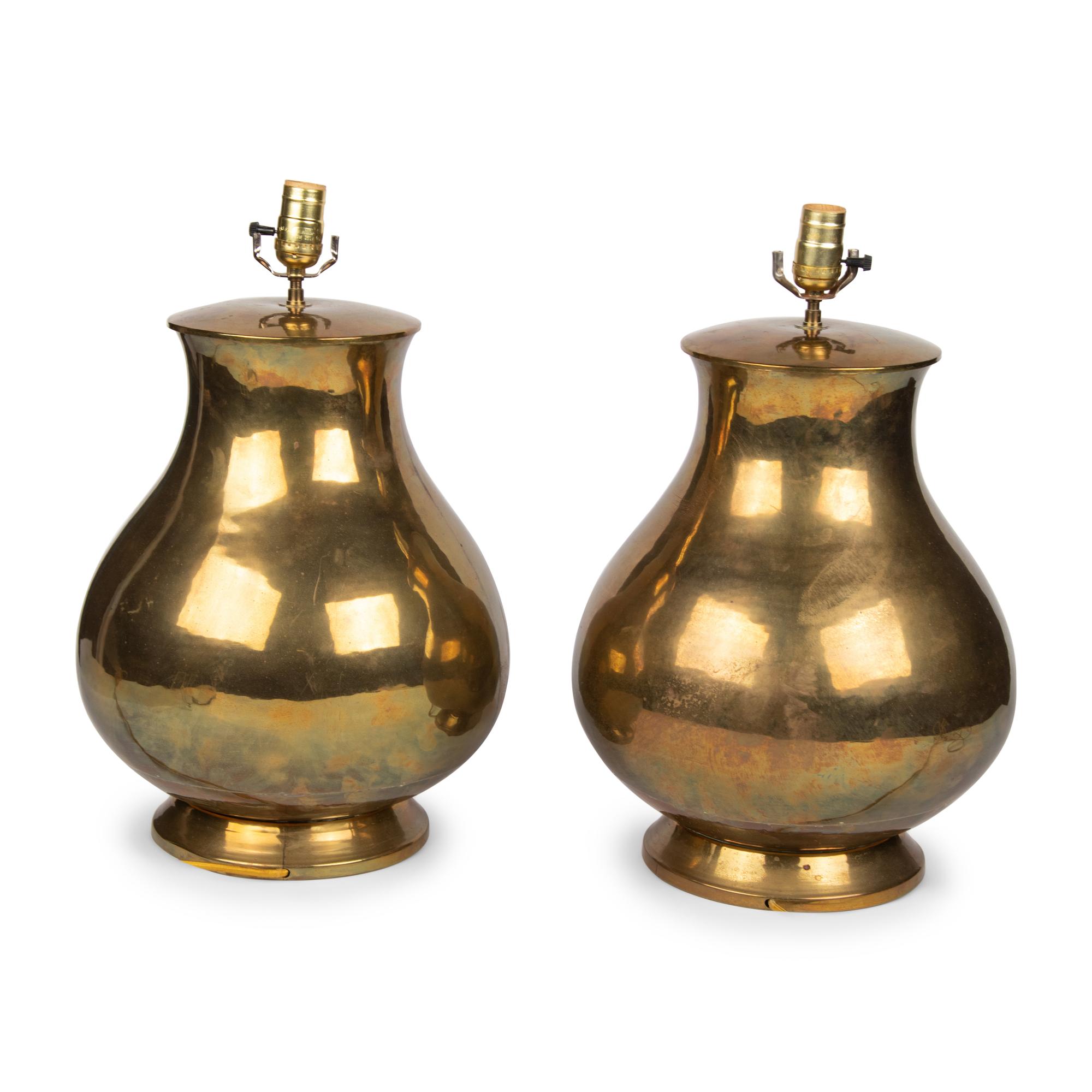 A Pair of Brass Table Lamps