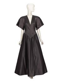 Pauline Trigère, Structural Grey Taffeta Gown