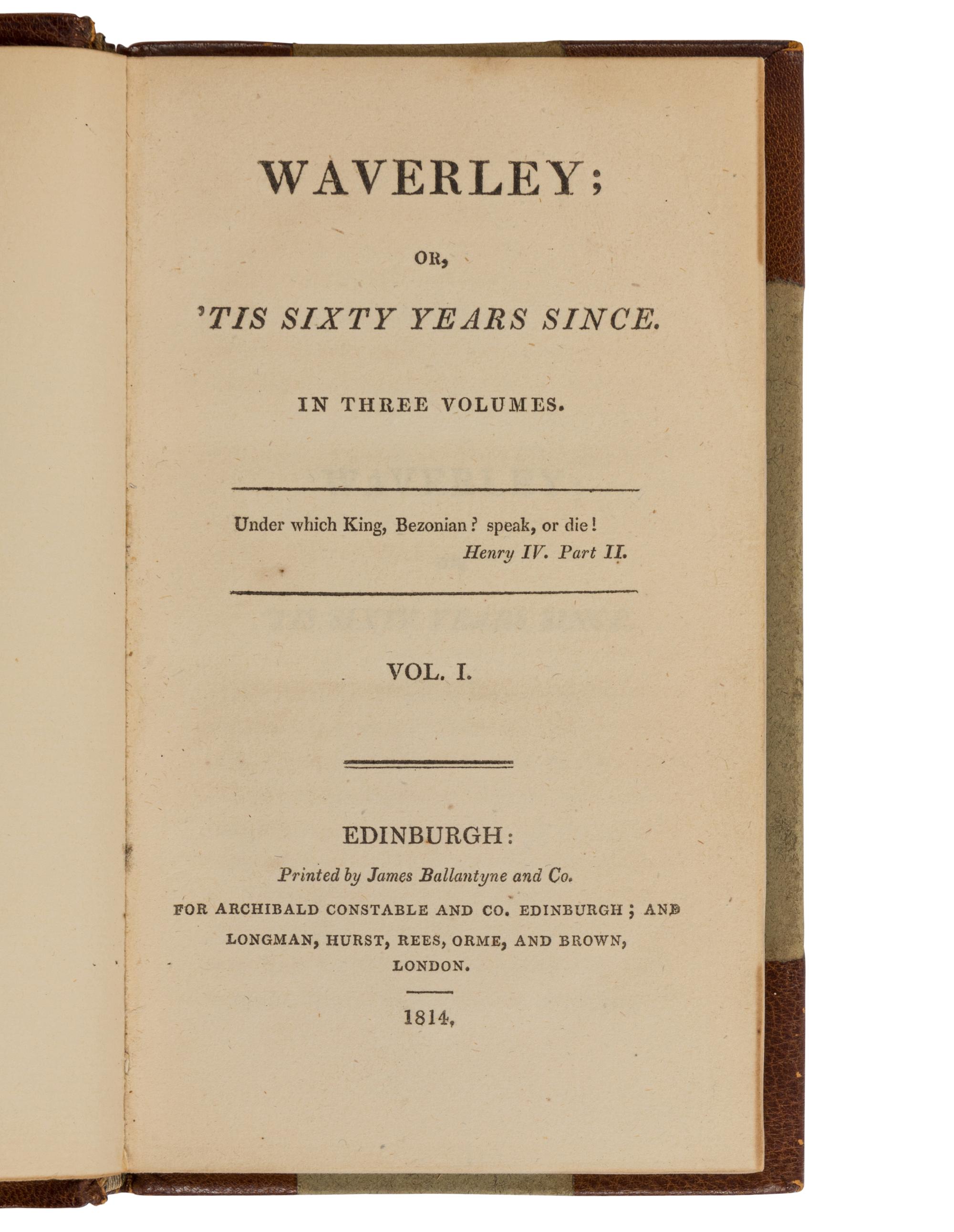 [BINDINGS & SETS]. SCOTT, Walter, Sir (1771-1832). [The Waverley Novels.] Edinburgh: Printed for Archibald Constable & Co., 1814-1832.