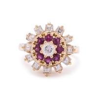 DIAMOND AND GEMSTONE RING