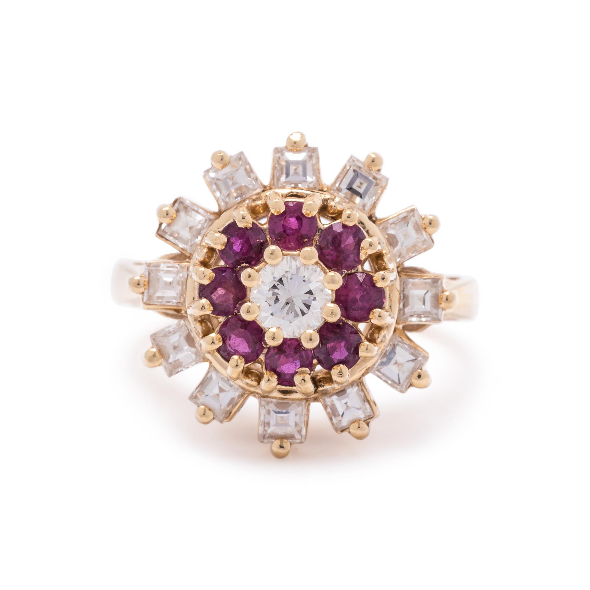 DIAMOND AND GEMSTONE RING