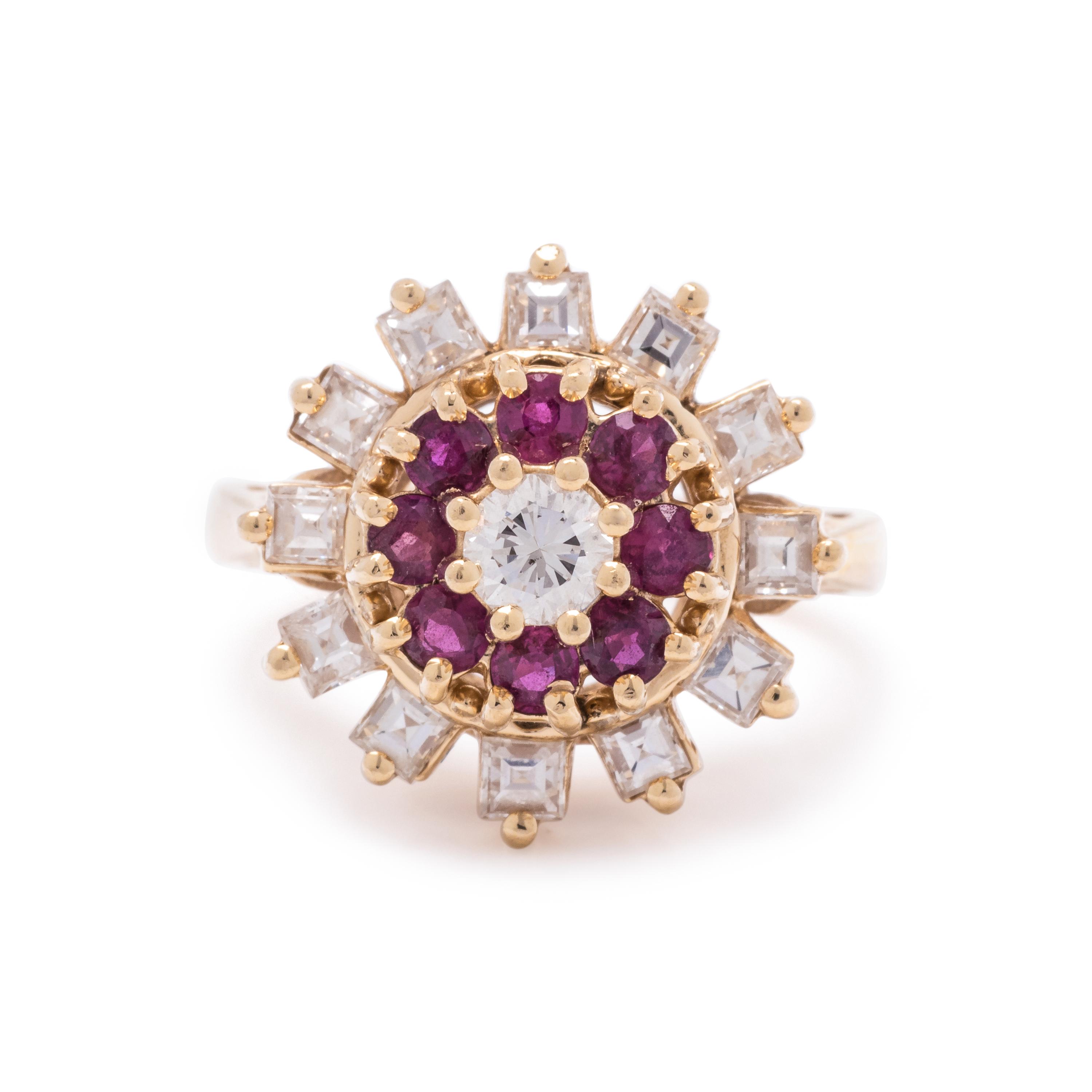 DIAMOND AND GEMSTONE RING