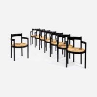 Italian Set of Eight Armchairs, circa 1970s