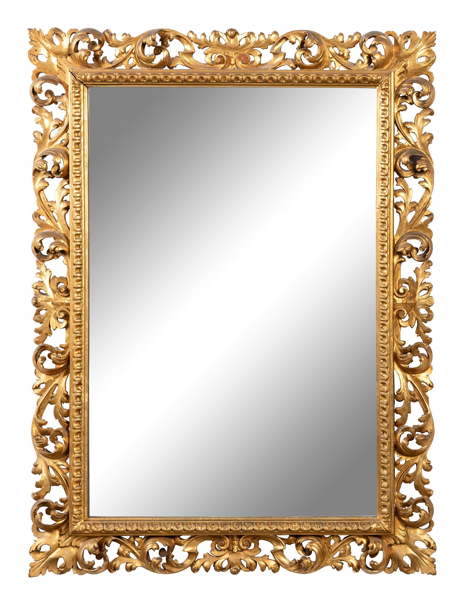 A Rococo Style Giltwood Mirror